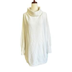 Free People Cream Oversized High Neck Sweater Women's Size Small | 49-13-3